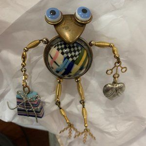 Erh Ping Tsai Jewelry 10 Articulated Frog Pin